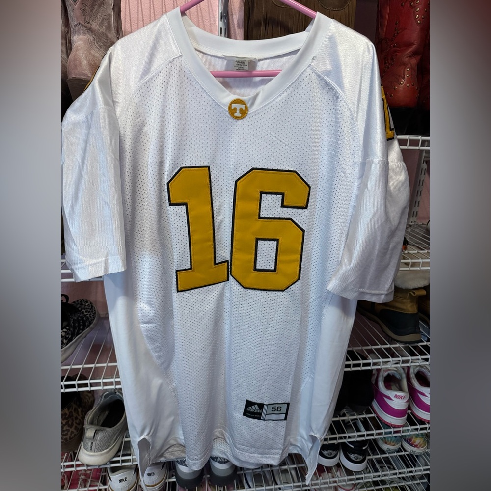 adidas White and Gold Manning #16 Football Jersey - Picture 3 of 6